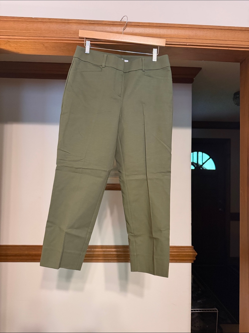 LOFT Olive Green Cropped Dress Trousers